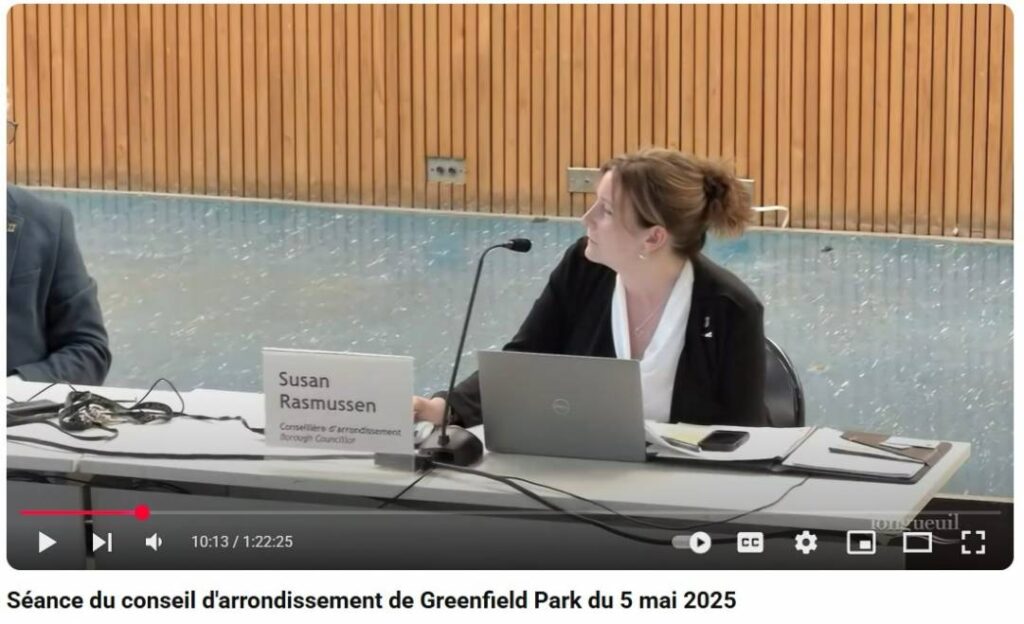 Greenfield Park : Rasmussen siège désormais comme indépendante