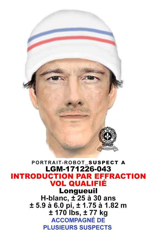Les policiers de Longueuil tentent d&rsquo;identifier un suspect dans une affaire d&rsquo;invasion à domicile