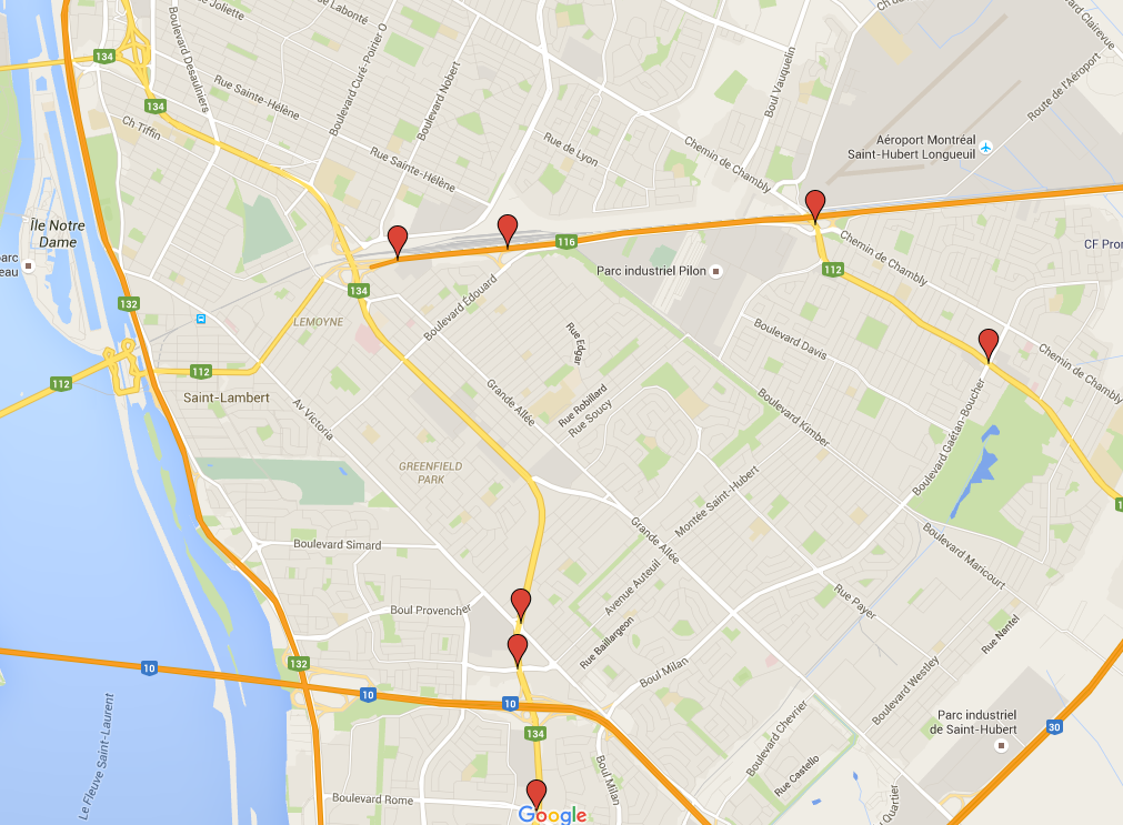 Trois des six intersections les plus dangereuses de l’agglomération se trouvent à Brossard