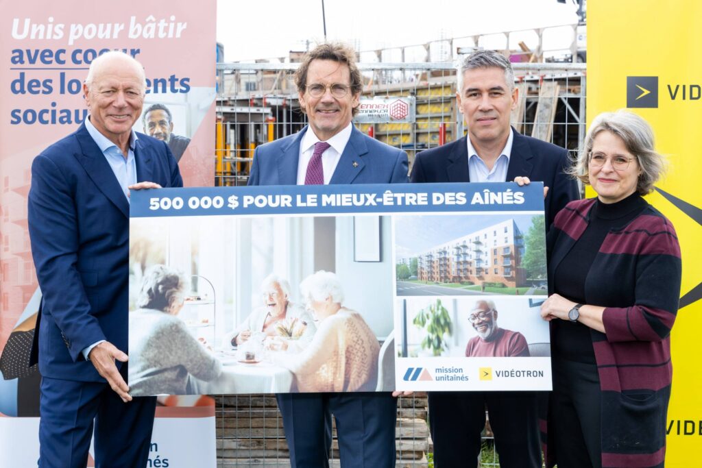 Mission Unitaînés à Longueuil : contribution de 500 000 $ de Vidéotron