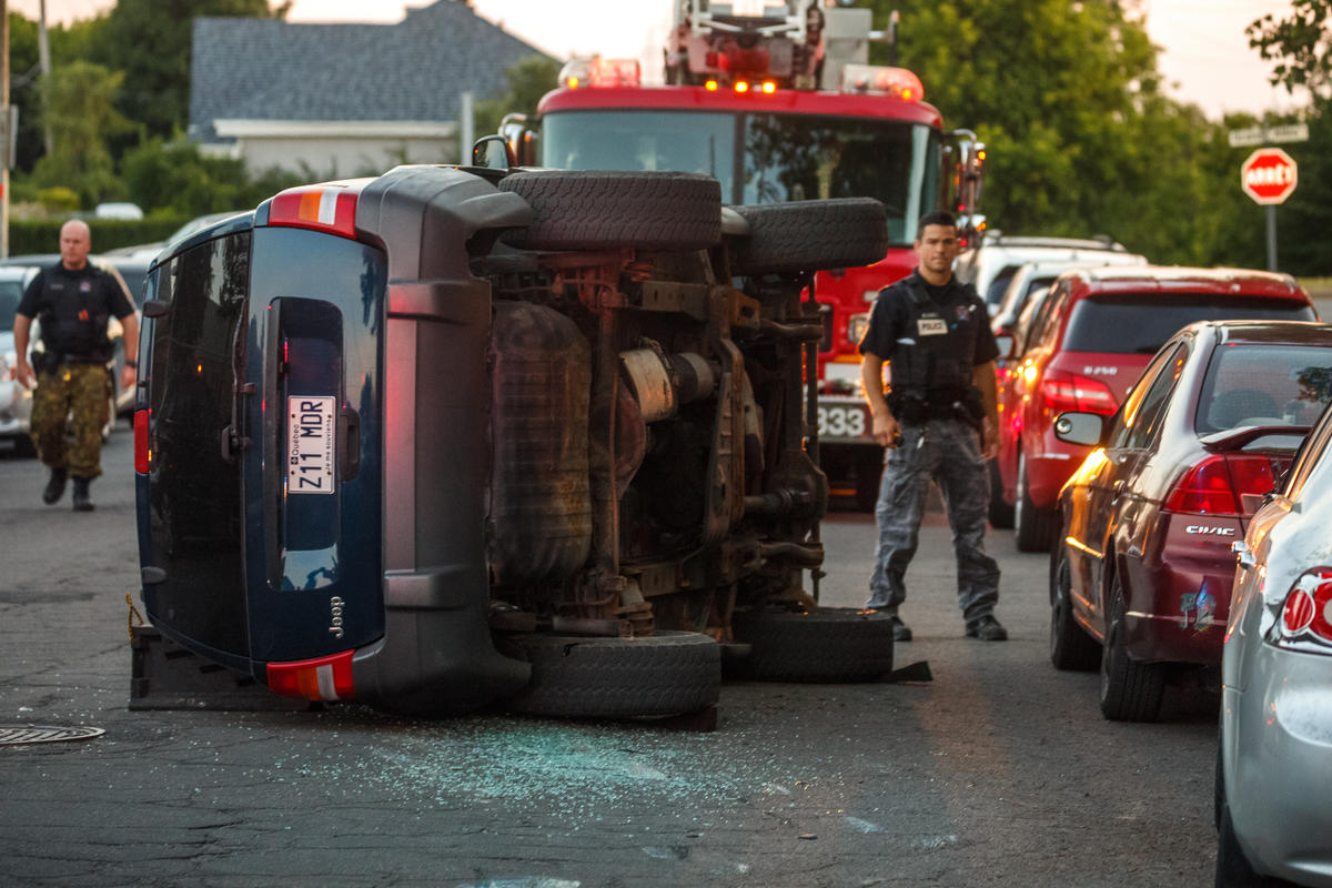 Spectaculaire accident à Saint-Hubert
