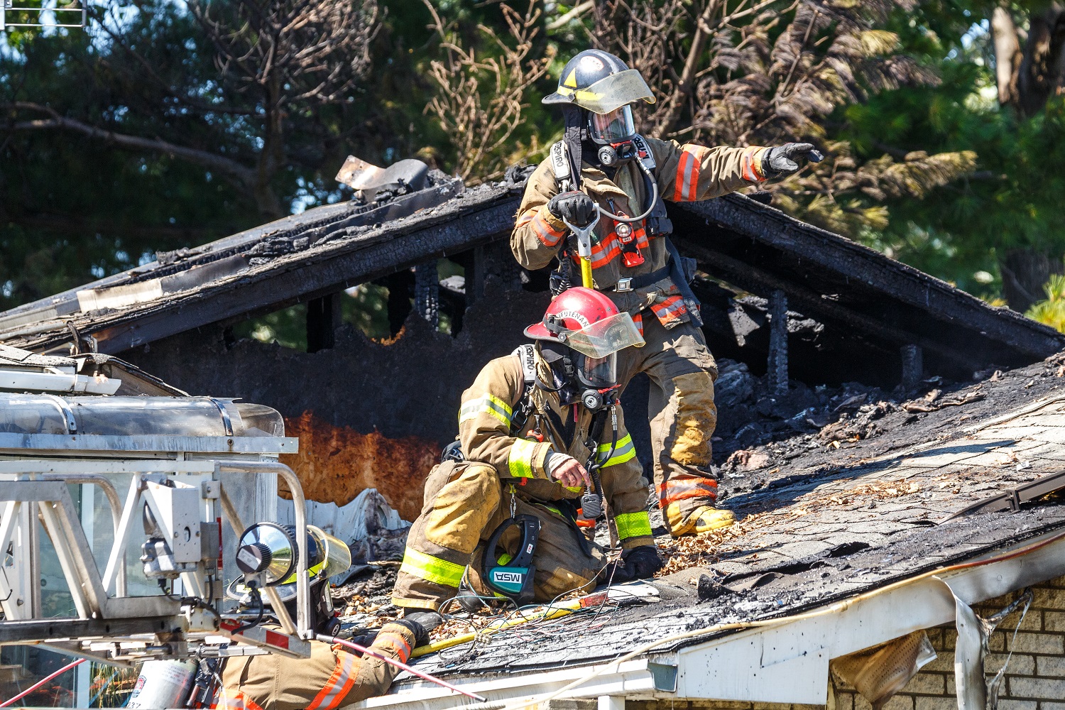 Une maison détruite par le feu à Saint-Hubert
