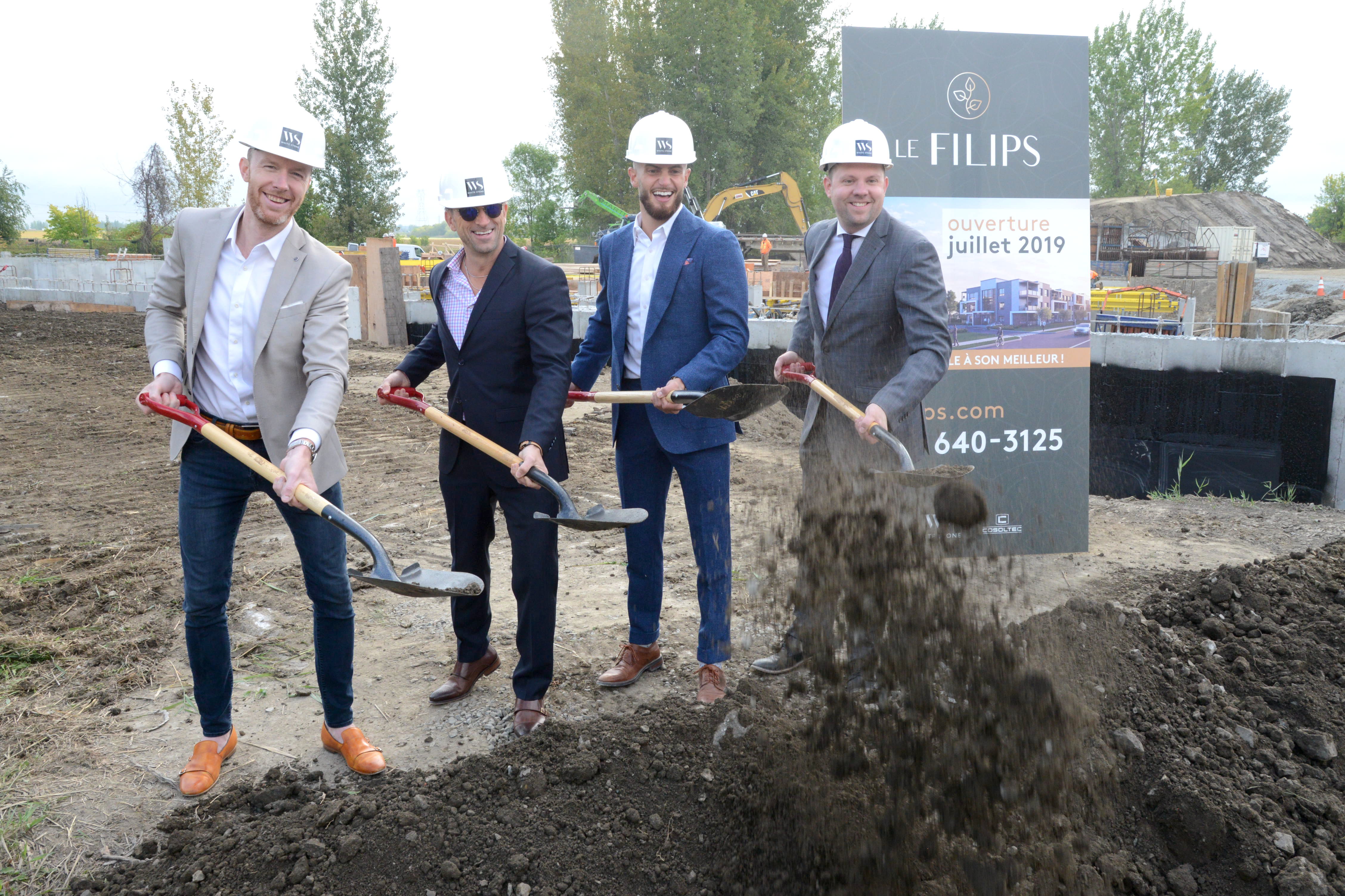 Première pelletée de terre pour les condos Le Filips à Boucherville