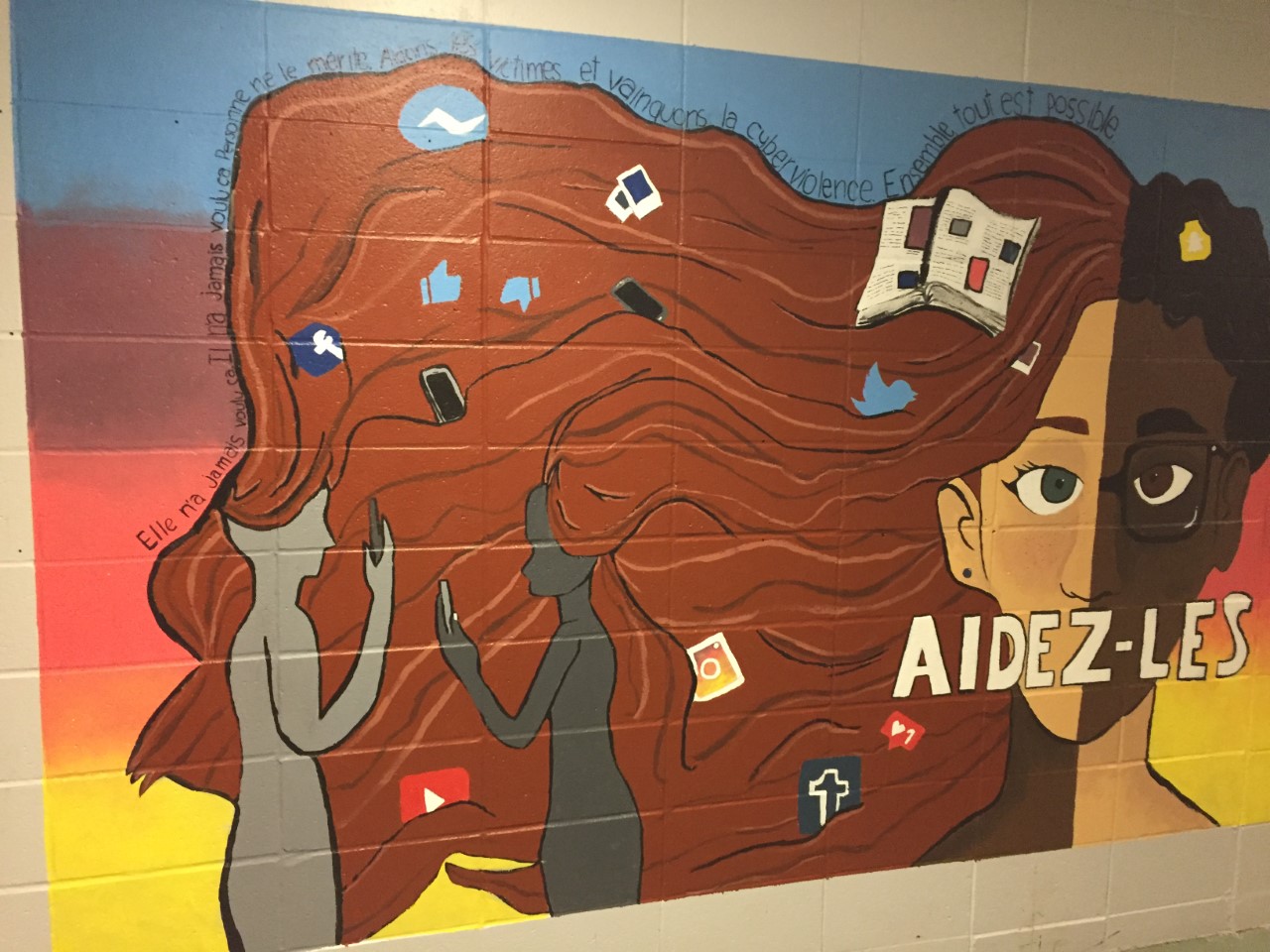 Une murale pour sensibiliser les élèves de Jacques-Rousseau à la cyberviolence sexuelle