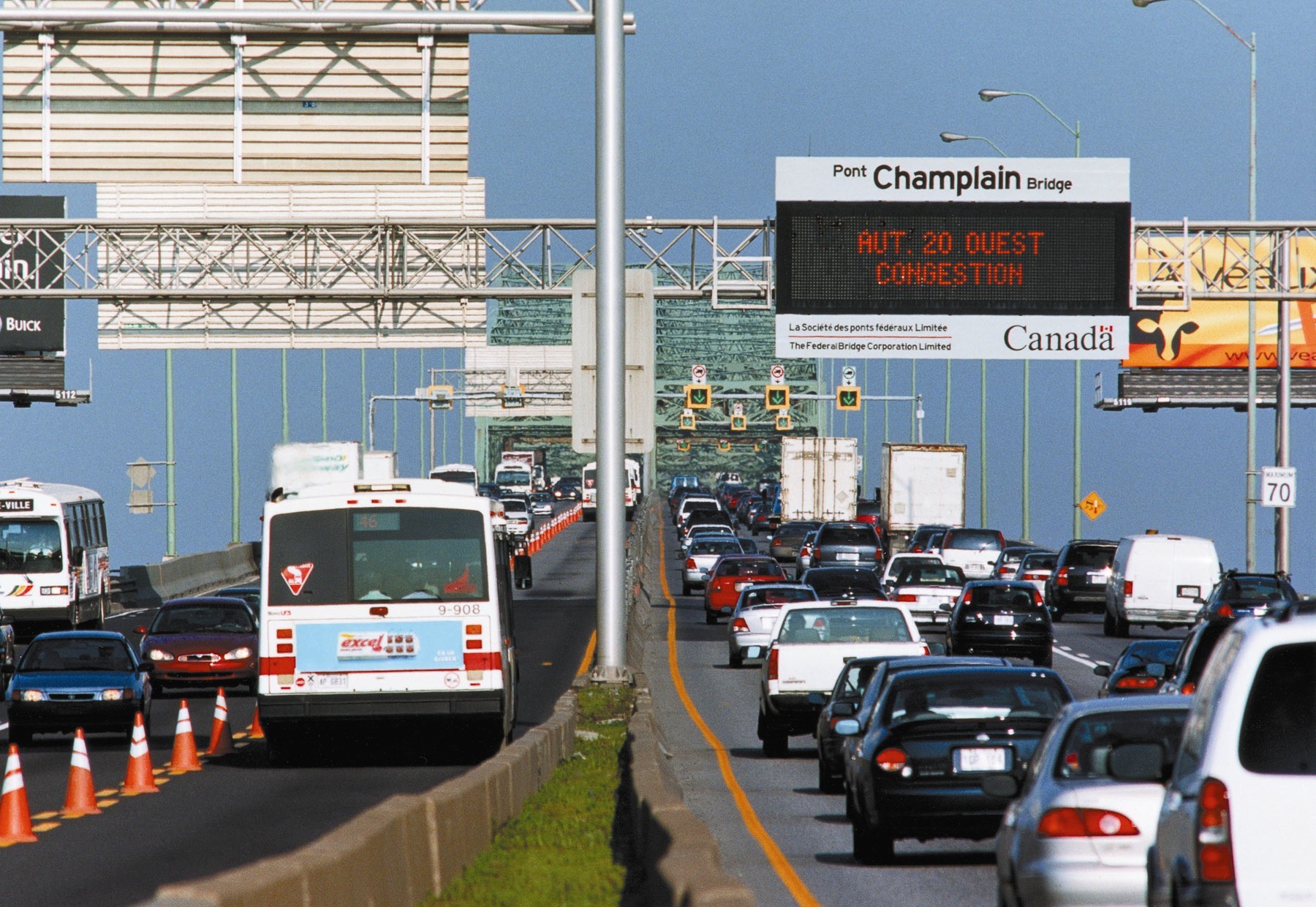 Le pont Champlain fermé toute la fin de semaine en direction sud