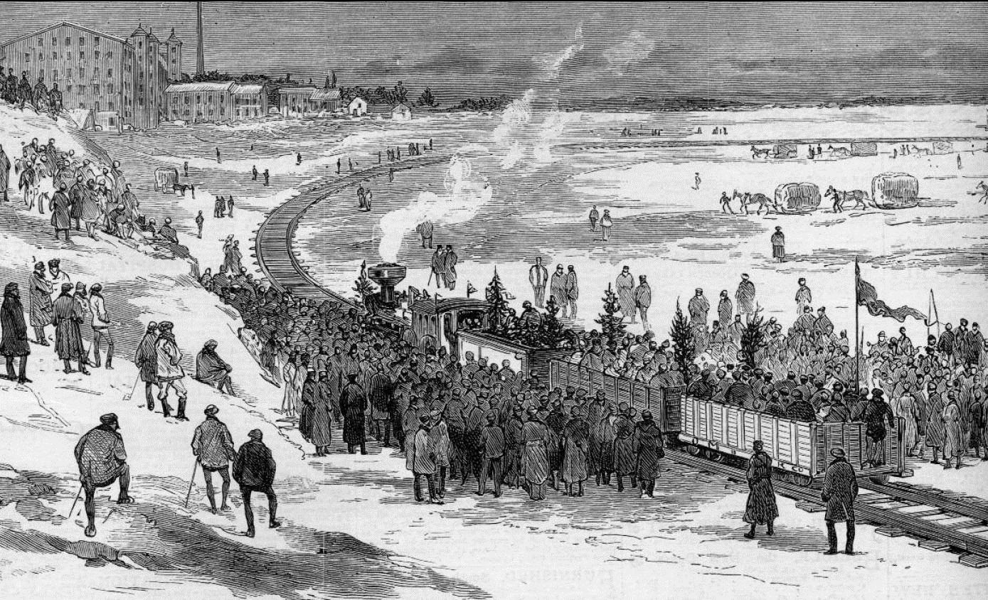C’était en 1880: le train sur le fleuve