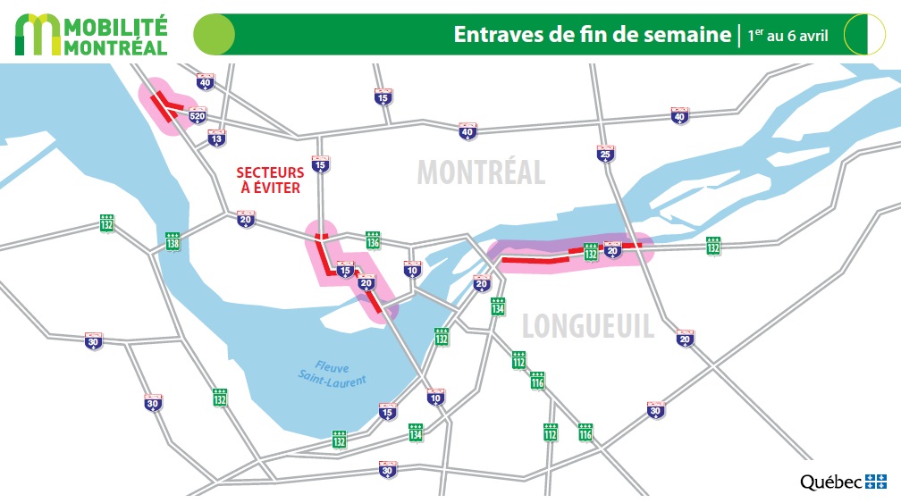 Des entraves à surveiller au cours de la longue fin de semaine