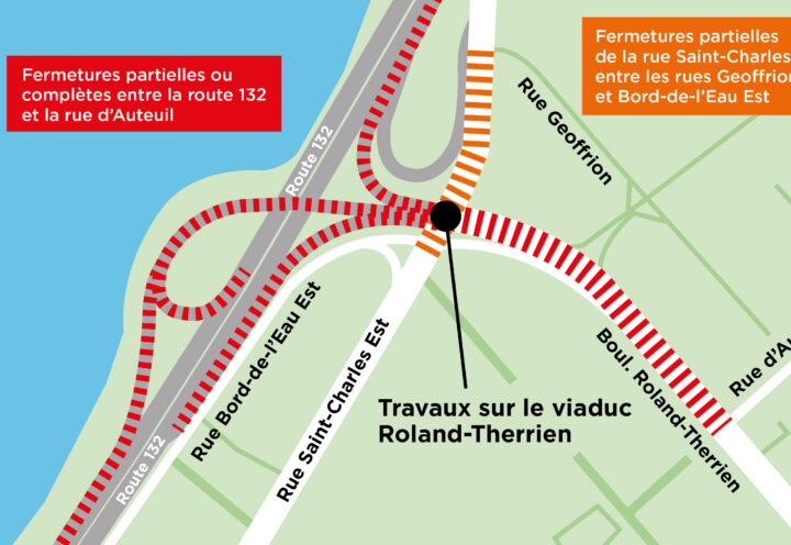 Viaduc Roland-Therrien : trois mois de travaux en vue