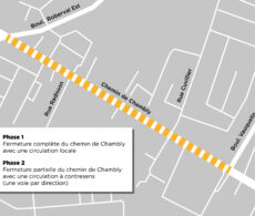 Travaux à Longueuil: un tronçon du chemin de Chambly fermé