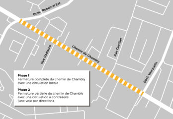 Travaux à Longueuil: un tronçon du chemin de Chambly fermé